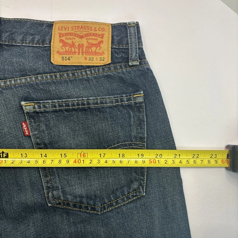 Levi's 514 Denim Jeans Men's 32x31‎ Blue Dark Wash Straight Leg Stretch Pockets